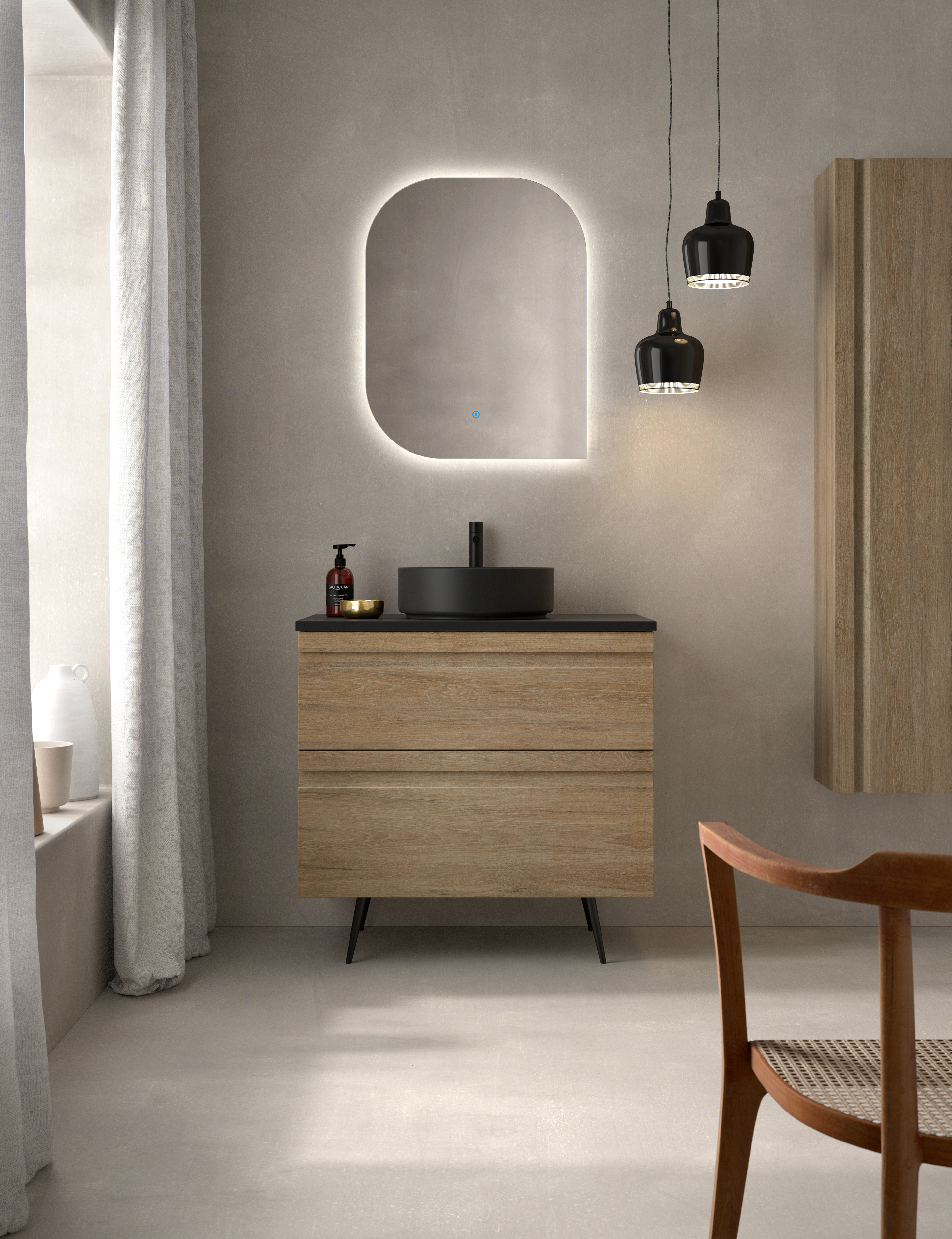 Muebles de baño Colección Natalia con diseño moderno y versátil.