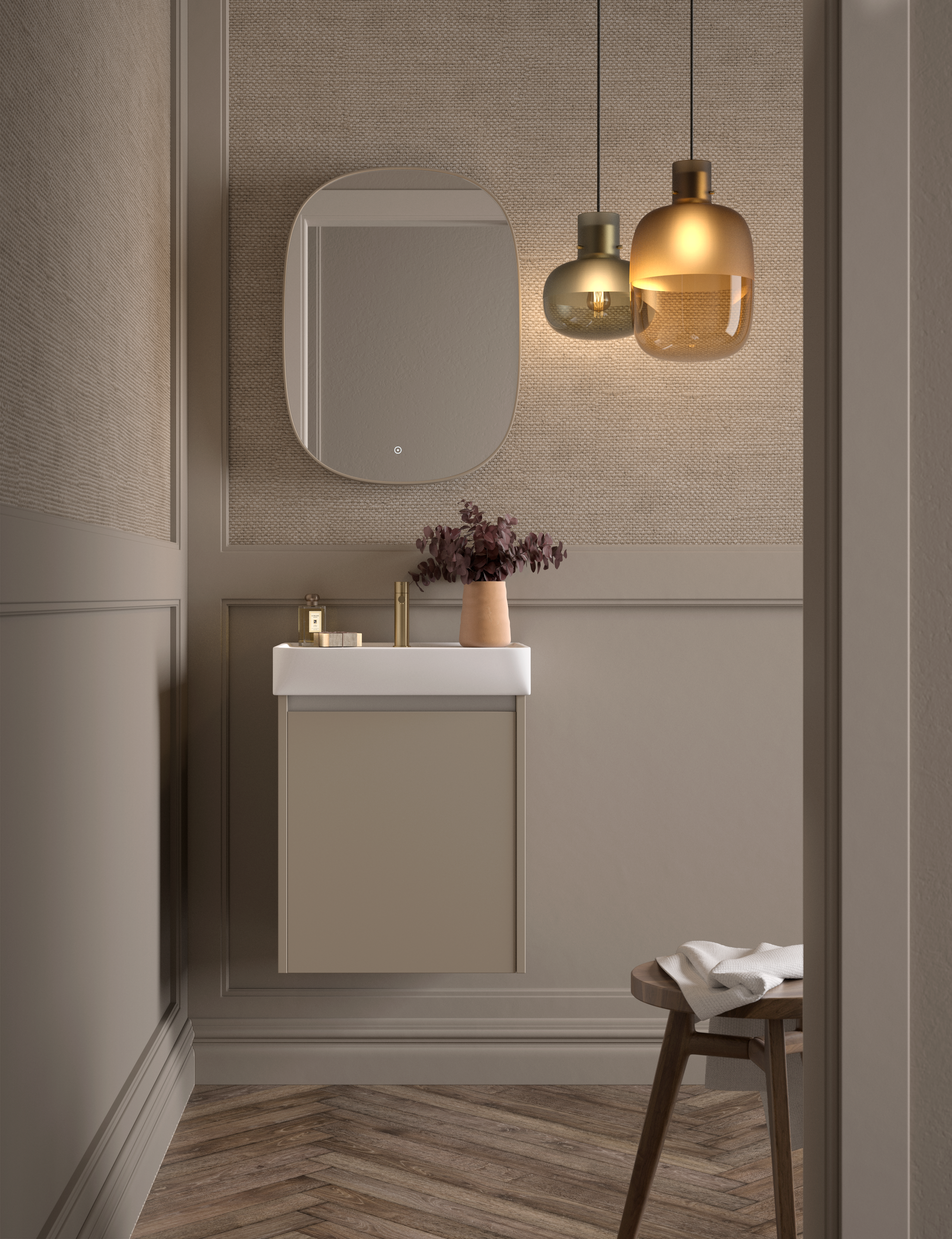 Muebles de baño Colección Slim, diseño compacto y moderno.