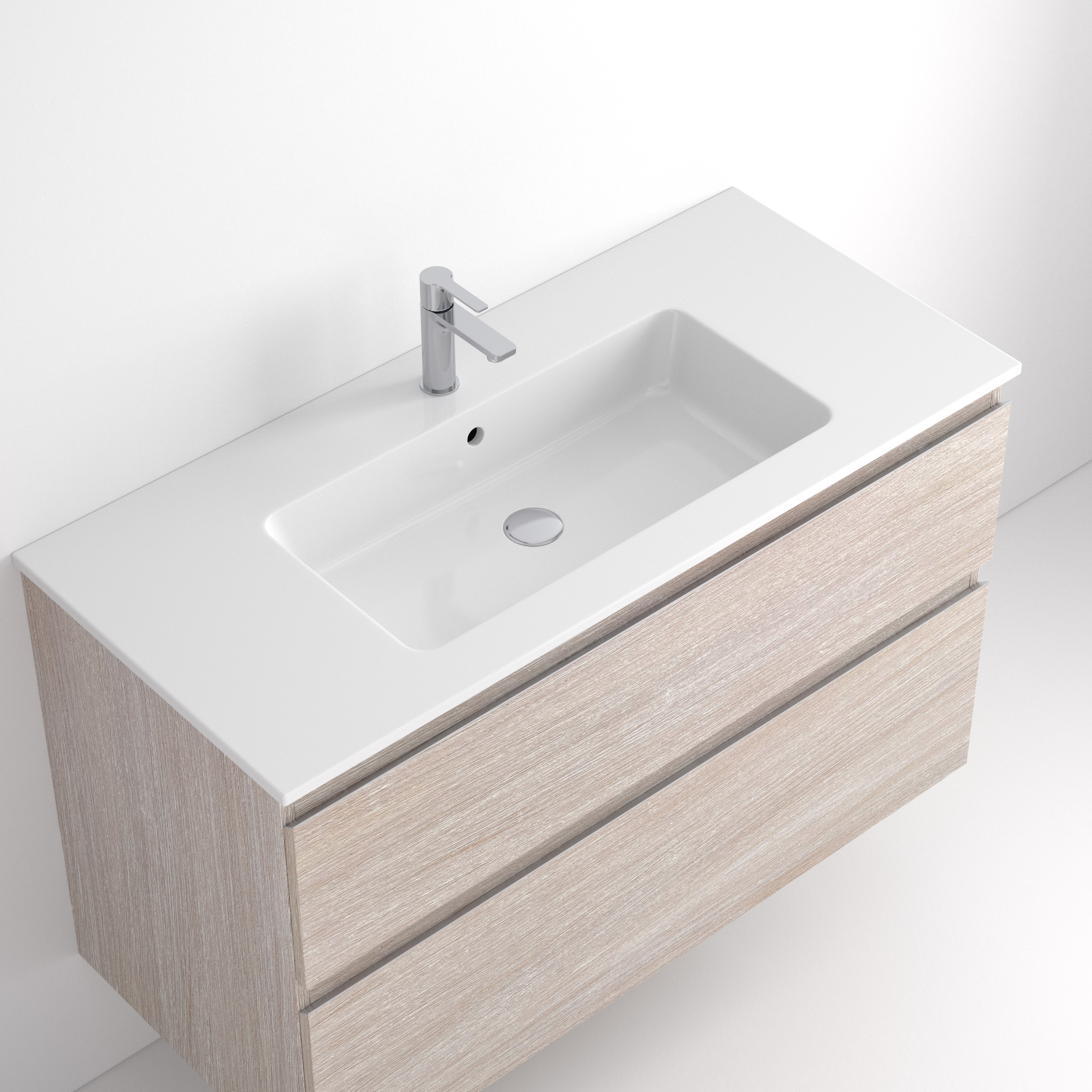 Lavabo Solido Seno Centrado El Lavabo Solido Seno Desplazado destaca por su diseño funcional y adaptable, ideal para optimizar el espacio en el baño. Fabricado en Solid Surface, este modelo ofrece una superficie continua, resistente y de fácil limpieza. Su seno desplazado, disponible hacia la izquierda o derecha, permite mayor área de apoyo y se adapta perfectamente a distintas distribuciones. Con acabado en brillo y fondo de 46 cm.