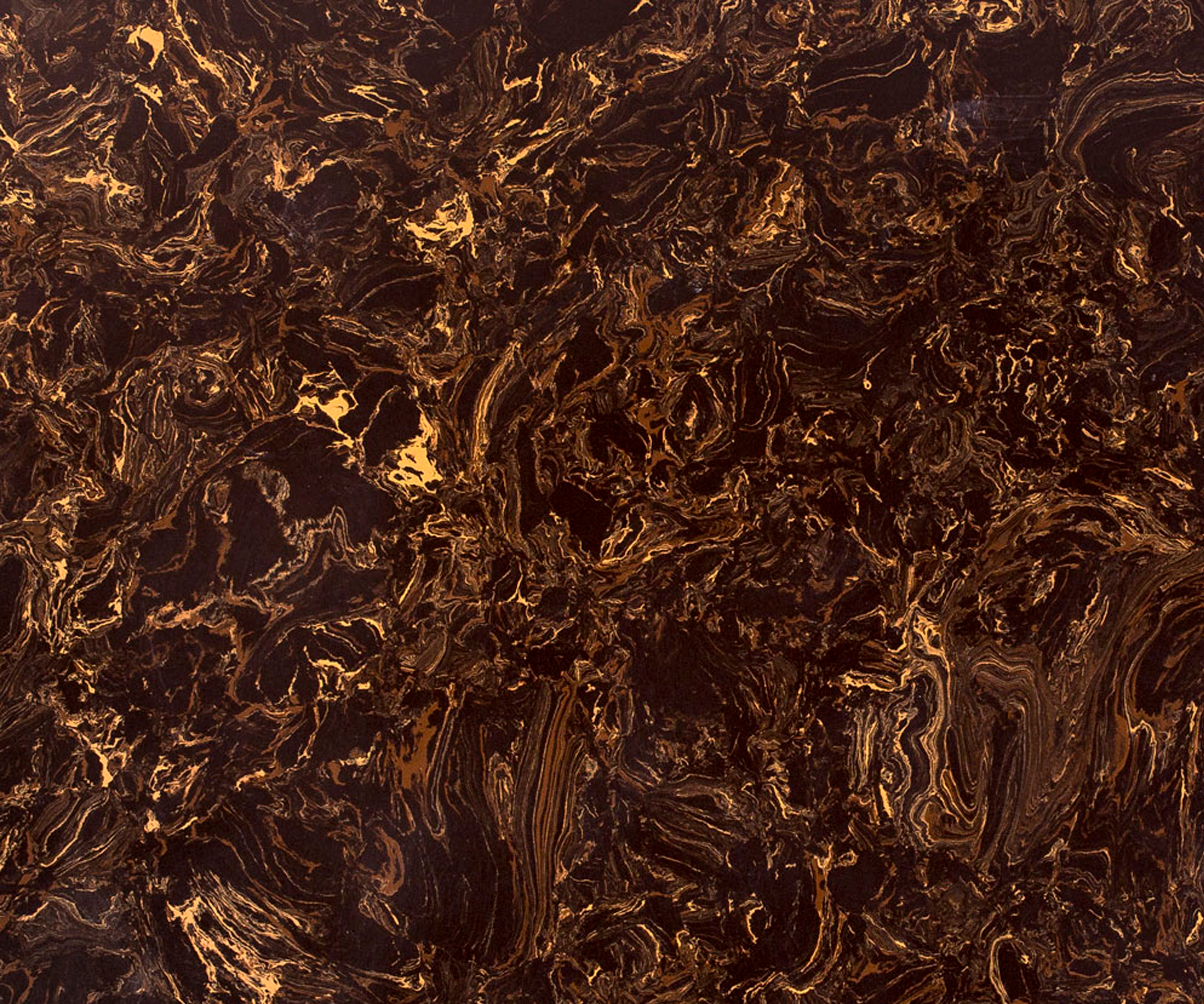 Encimera de piedra compacta en acabado Coffee, marrón oscuro con vetas suaves.