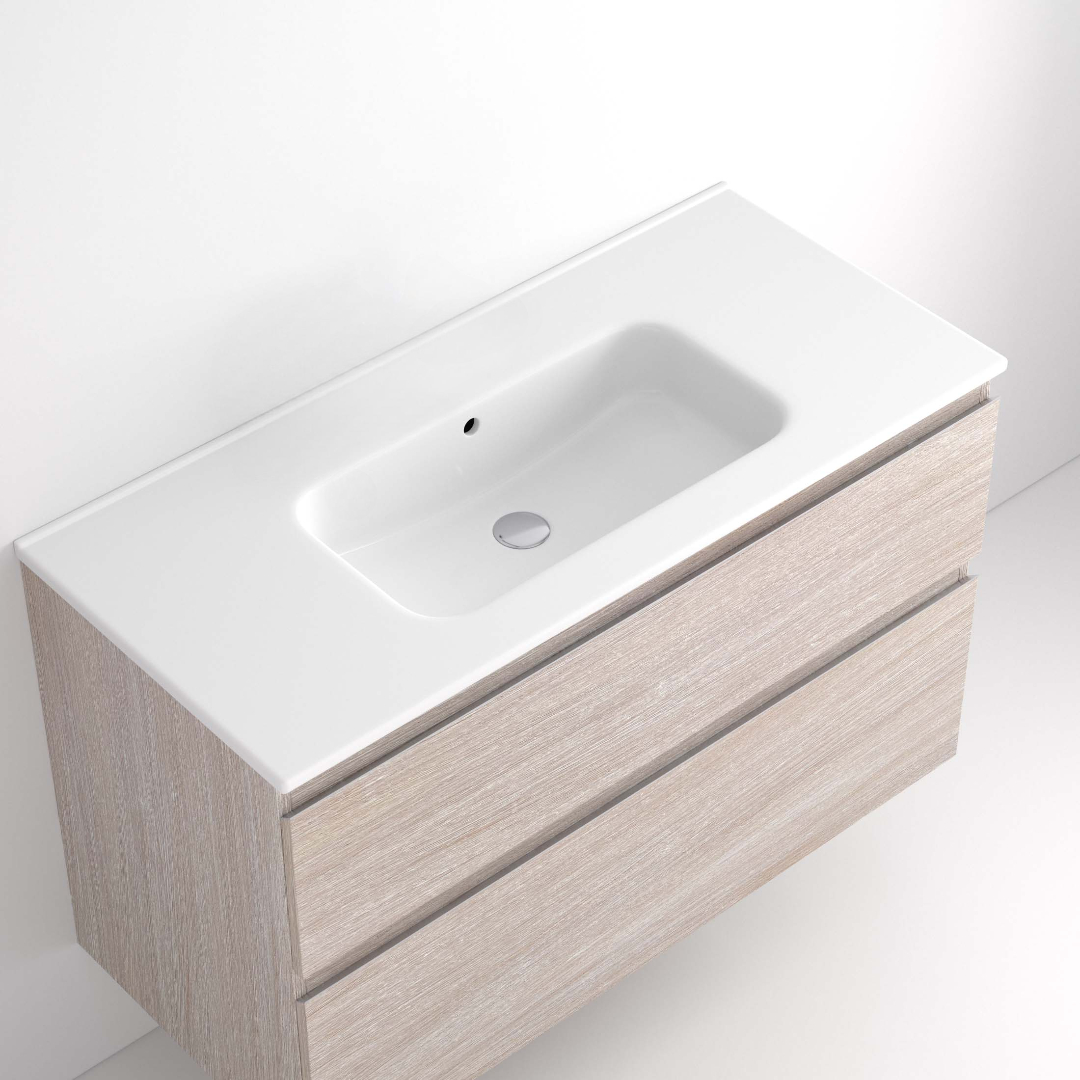 Lavabo Aire Blanco Mate Doble Seno El Lavabo Aire Blanco Mate Doble Seno aporta una solución funcional con un diseño limpio y estilizado. Sus dos senos amplios, junto con el elegante acabado blanco mate, hacen de este modelo la opción perfecta para quienes buscan practicidad sin renunciar a la estética contemporánea. Con acabado en mate y fondo de 46 cm.