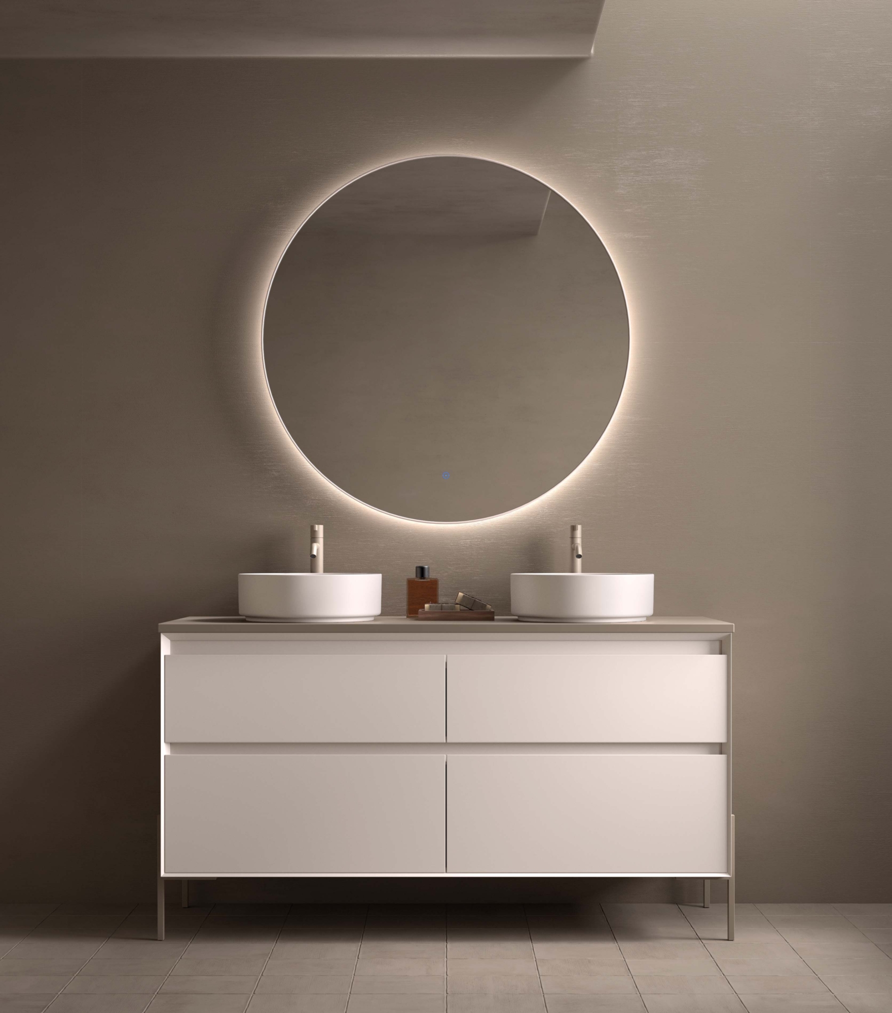 Mueble de baño moderno de la colección Novus de Avila Dos, con líneas elegantes, acabado natural y diseño minimalista que combina funcionalidad y estilo contemporáneo.