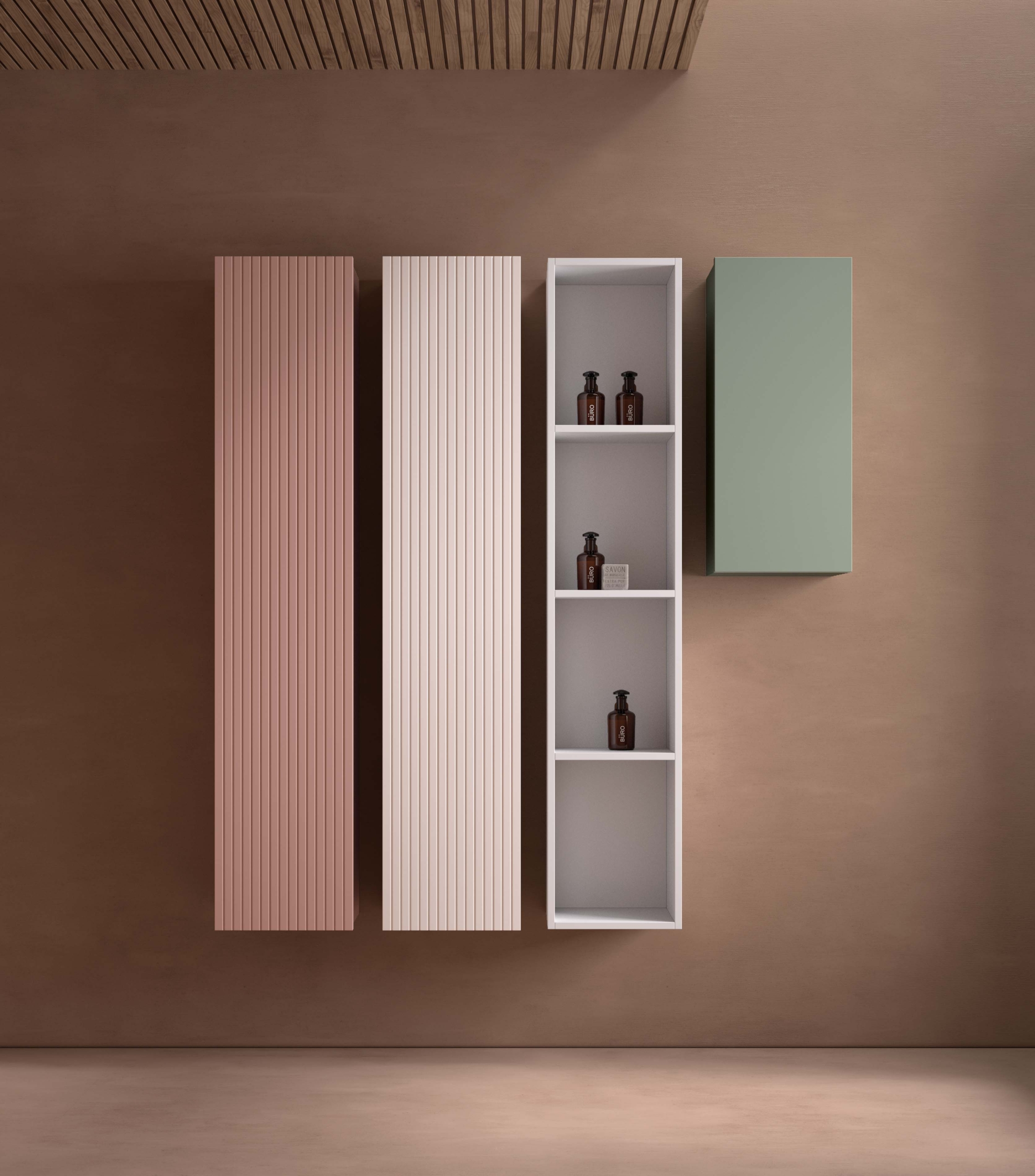 Muebles auxiliares modernos de la colección Novus de Avila Dos, con líneas elegantes, acabado natural y diseño minimalista que combina funcionalidad y estilo contemporáneo.