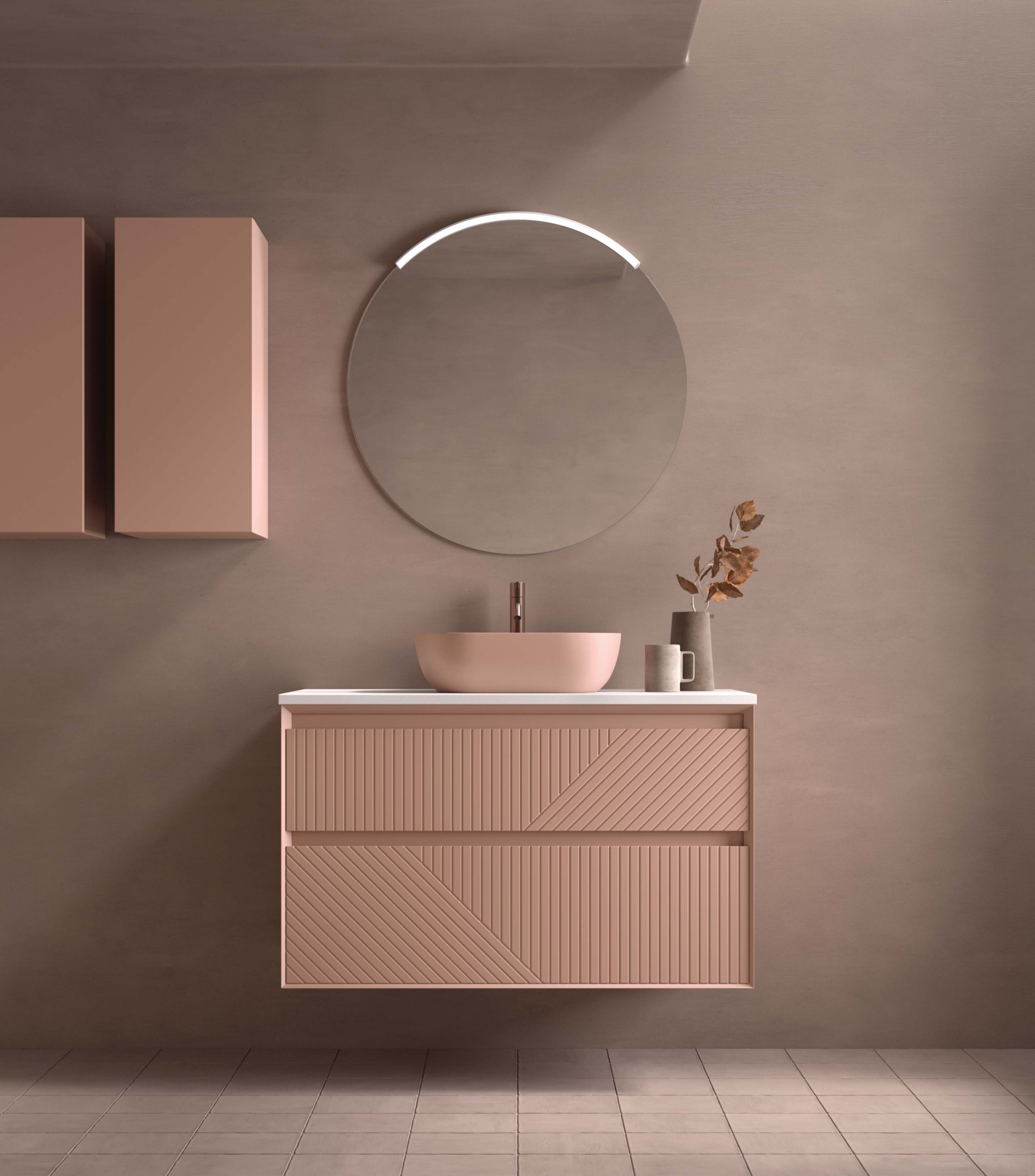 Mueble de baño moderno de la colección Novus de Avila Dos, con líneas elegantes, acabado natural y diseño minimalista que combina funcionalidad y estilo contemporáneo.