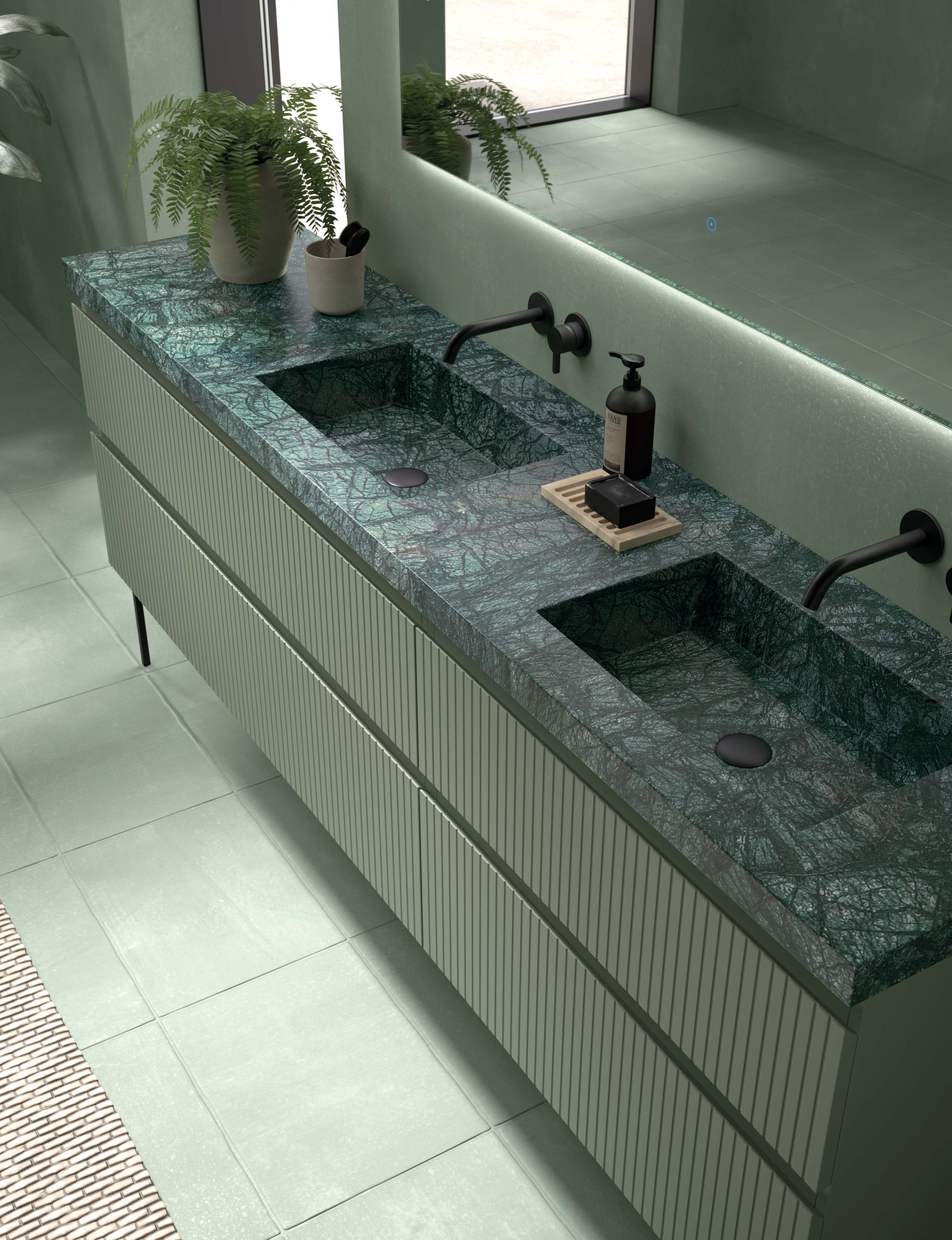 Mueble de baño lacado con cuatro cajones de gran capacidad, colección Advance – Avila Dos.