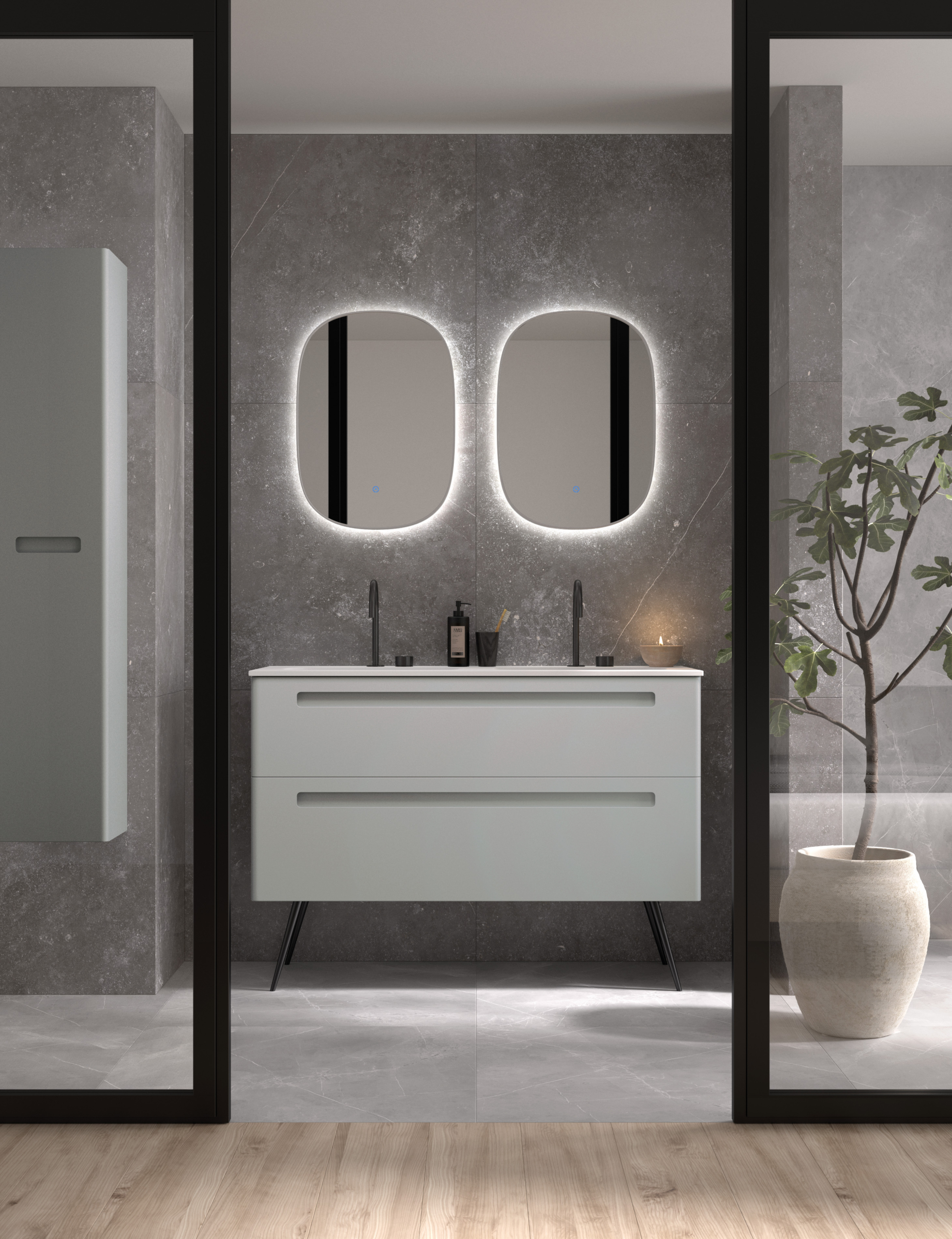 Mueble de baño lacado con dos cajones amplios y acabado premium – Avila Dos.