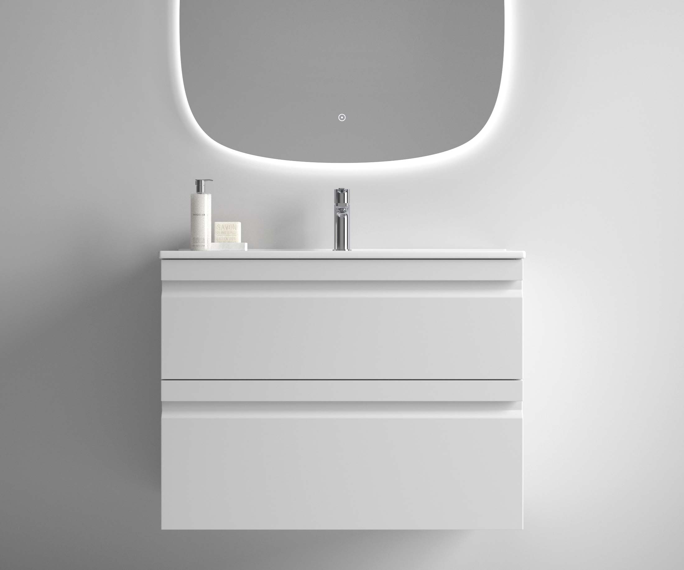 Mueble de baño de dos cajones lisos con diseño minimalista – Avila Dos.