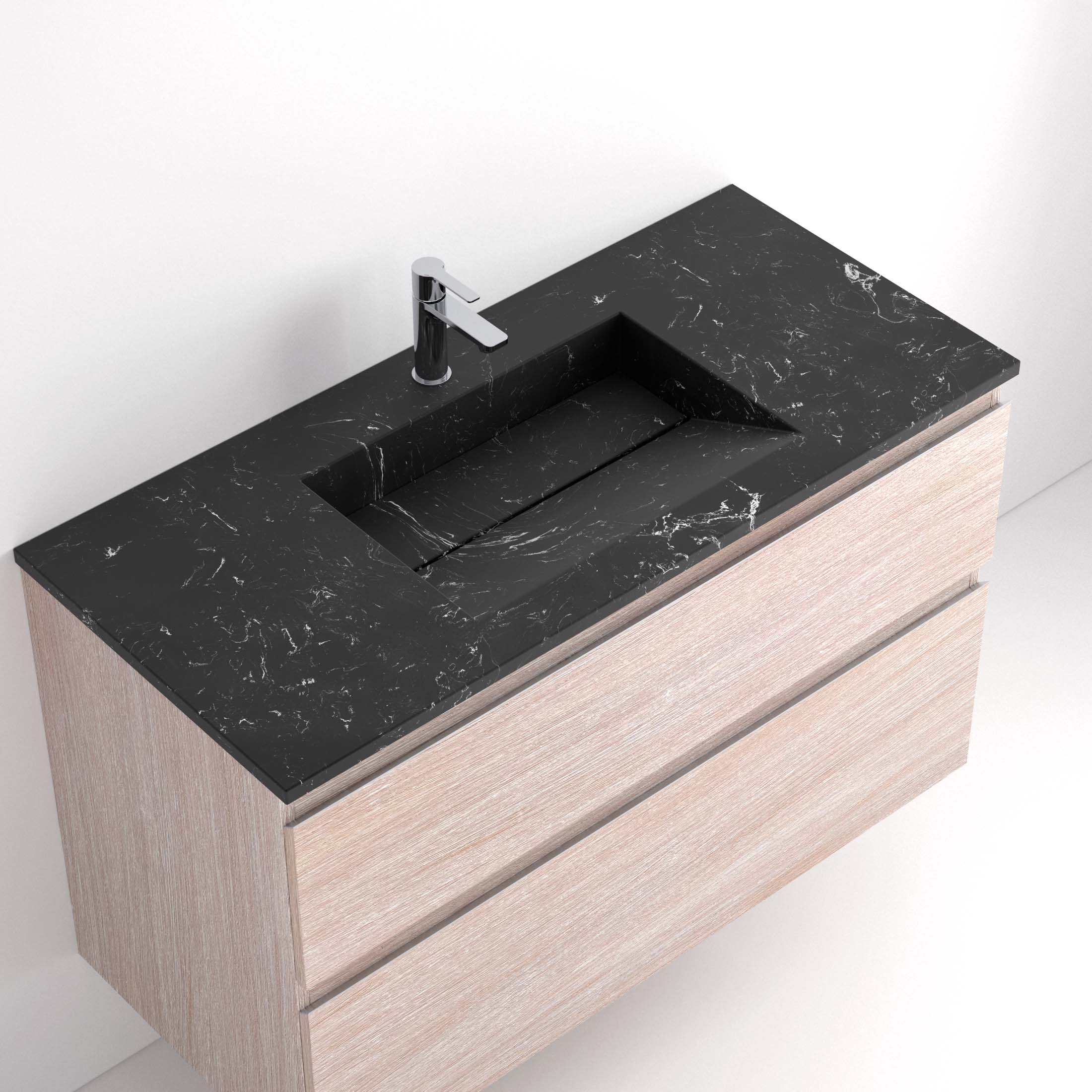 Lavabos Piedra Compacta Fabricados en piedra compacta y resinas. Ofrecen resistencia, textura natural y estilo sofisticado. Perfectos para baños elegantes y arriesgados.