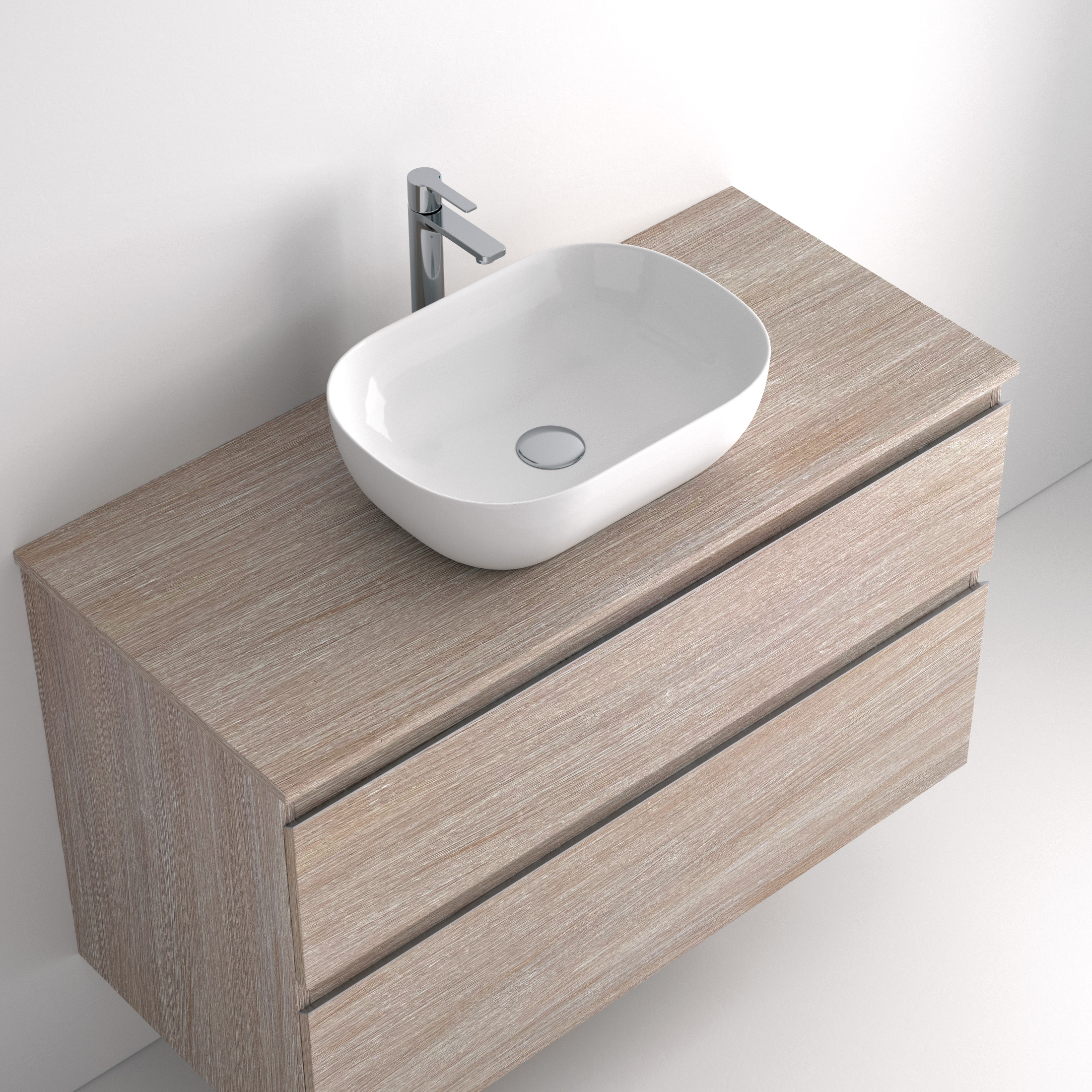 Lavabo Ovalado El Lavabo Ovalado es sinónimo de diseño suave y fluido. Su forma alargada y curvada aporta un toque orgánico al espacio del baño, logrando una estética contemporánea y sofisticada. Este lavabo sobre encimera con acabado en brillo se convierte en una pieza decorativa perfecta sin renunciar a la practicidad. Ideal para baños modernos que buscan diferenciarse con un diseño atemporal.