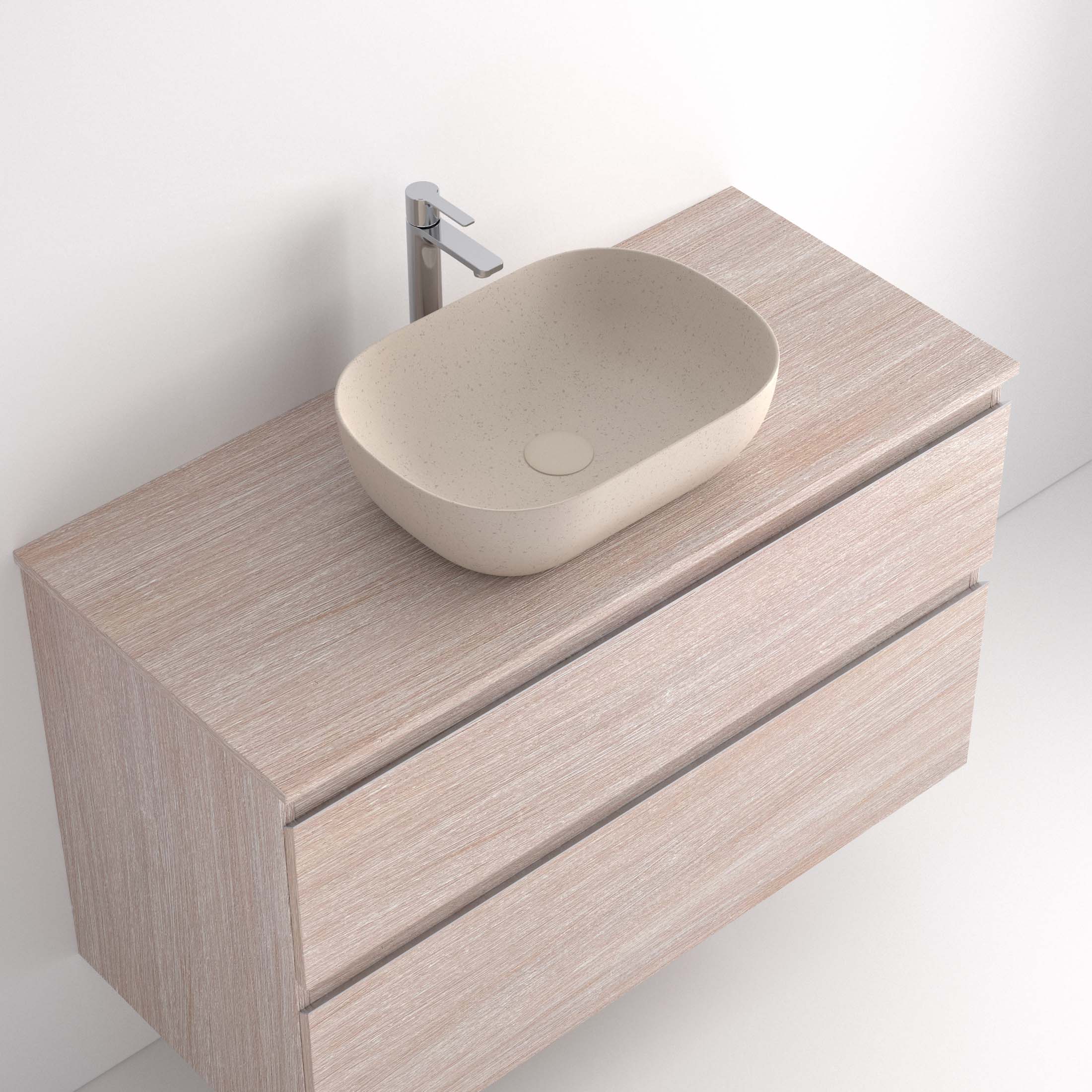 Lavabos Ávrian Lavabos fabricados con cobertura de solid surface para una apariencia continua y sofisticada. Material de alta resistencia, fácil limpieza y acabado impecable.