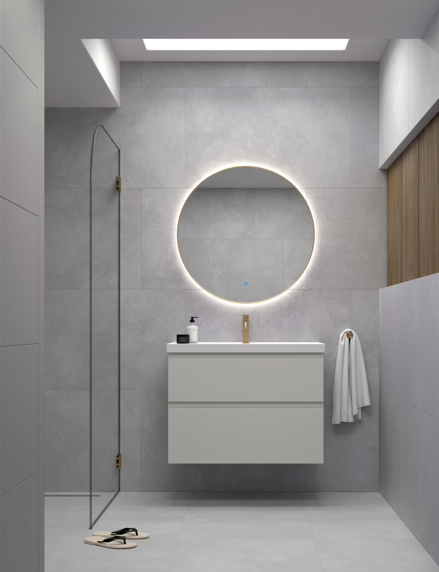 Elena | Lavabo THREE – 100 cm – 2 cajones – Color 22 – Uñero 21 Mueble de baño Elena Lavabo THREE 100 cm color 22 con dos cajones y apertura uñero 21.