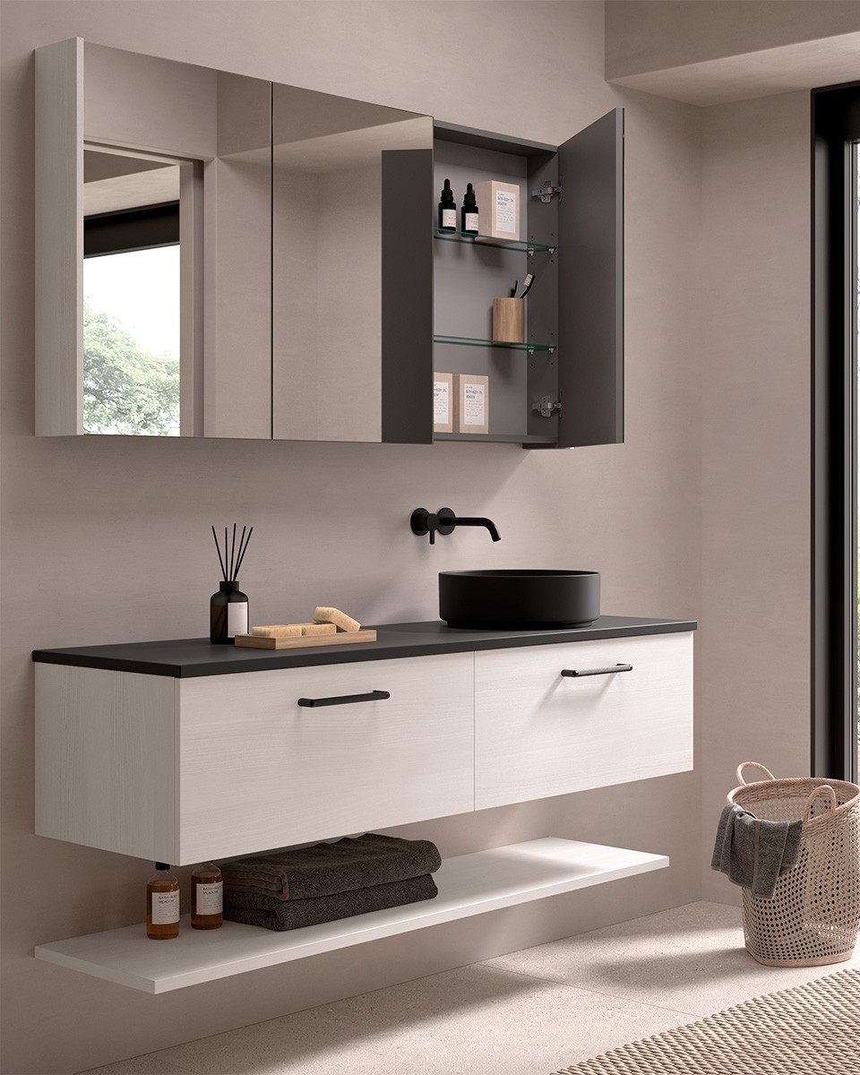 Elegantes camerinos que maximizan el espacio. Perfectos para baños modernos, combinan funcionalidad y estilo, ofreciendo un almacenamiento discreto para tus productos esenciales mientras reflejas tu mejor imagen.